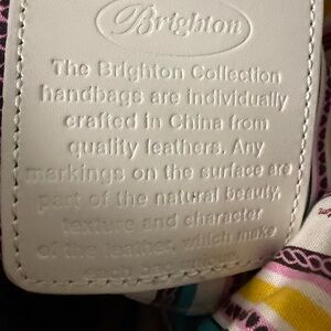 Brighton Women's Cream Shoulder Bag W Colorful Handle & Silver Accents (Leather)